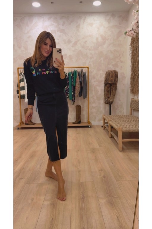 ¡ REPOSICIÓN ! FALDA INDIANA BLACK DENIM