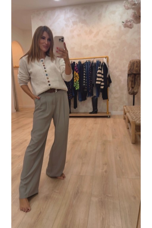 ¡ ÚLTIMO ! PANTALÓN KENDALL GRIS ( CON CINTURÓN )