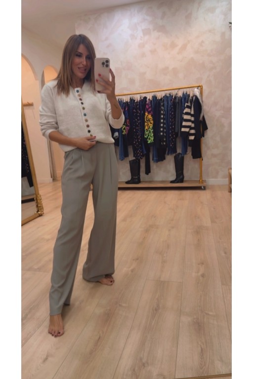 ¡ ÚLTIMO ! PANTALÓN KENDALL GRIS ( CON CINTURÓN )