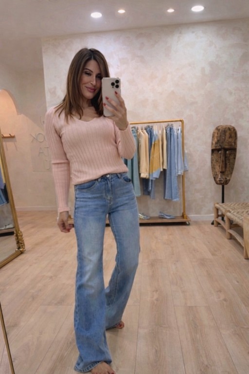 JERSEY CANALÉ  V ROSA PASTEL