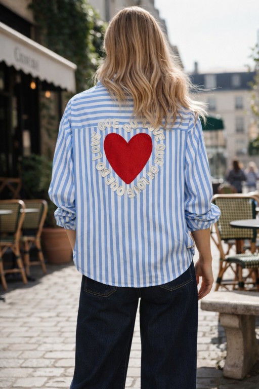 ¡ ÚLTIMA ! CAMISA DOBLE CUORE BLUE